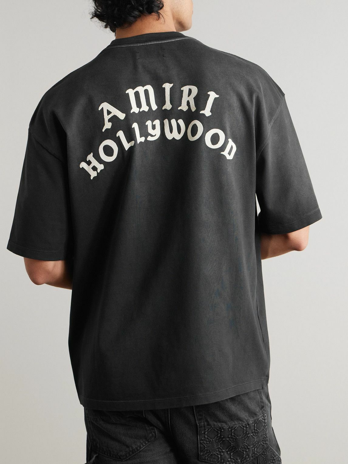 AMIRI - Hollywood Logo-Print Cotton-Jersey T-Shirt - Black Amiri