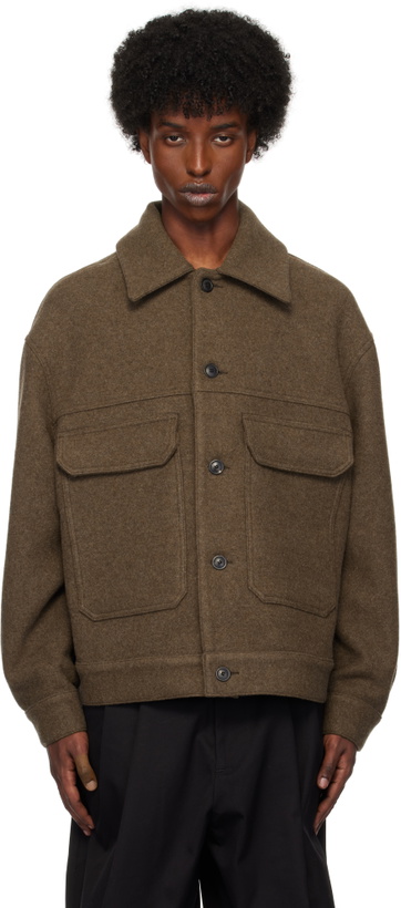Photo: Lownn Taupe Wool Cashmere Workwear Jacket