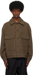 Lownn Taupe Wool Cashmere Workwear Jacket