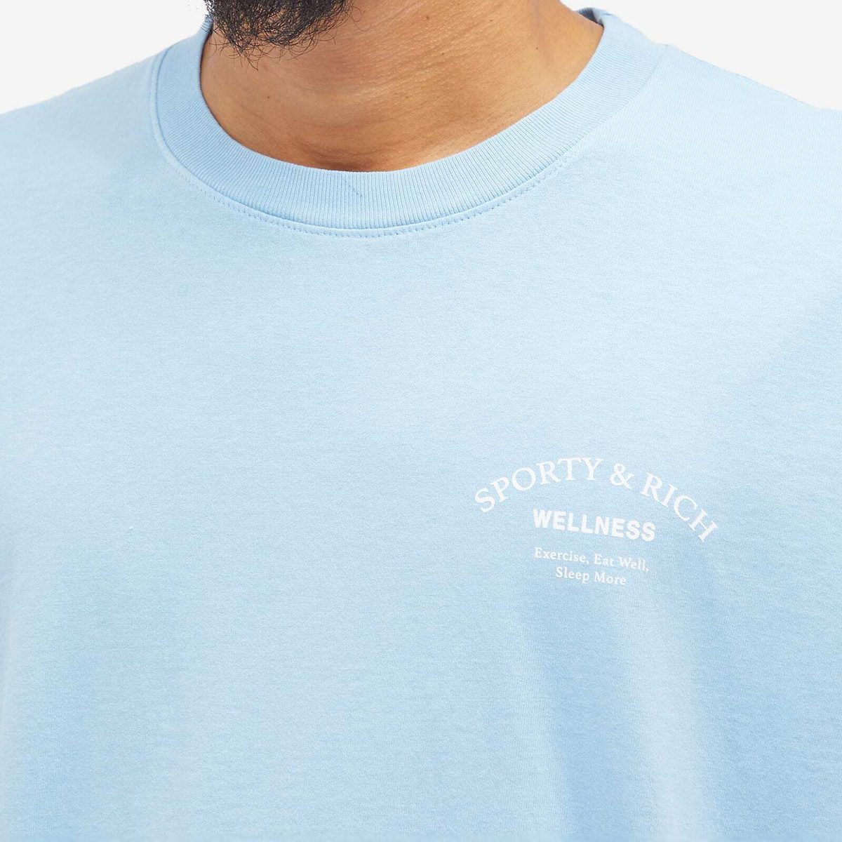 Sporty & Rich Wellness Studio T-Shirt in Sky Blue/White
