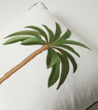 Les-Ottomans Embroidered cotton velvet cushion