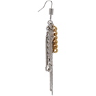 MM6 Maison Martin Margiela Gold and Silver Messy Contrast Chain Earring