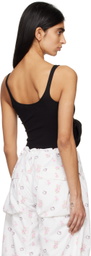 OPEN YY Black Knotted Tank Top