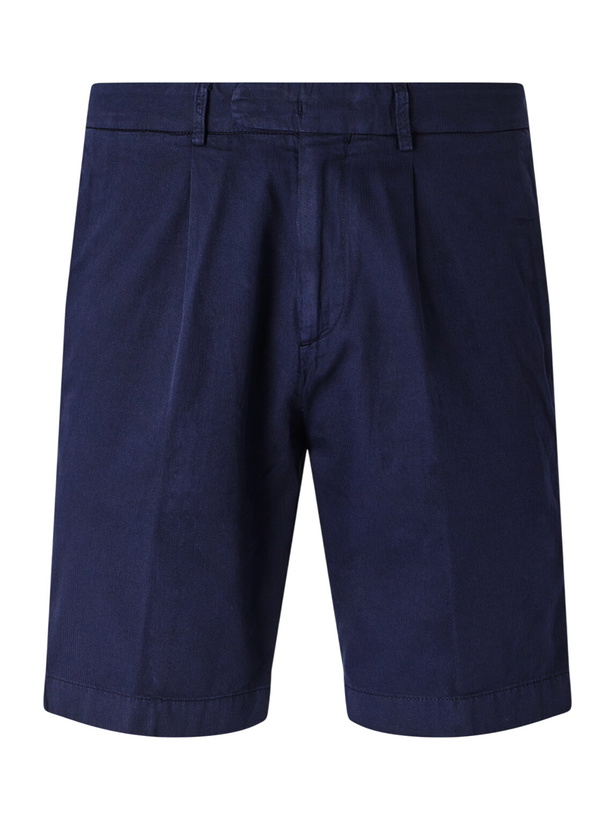 Photo: Boglioli - Straight-Leg Cotton-Blend Shorts - Blue