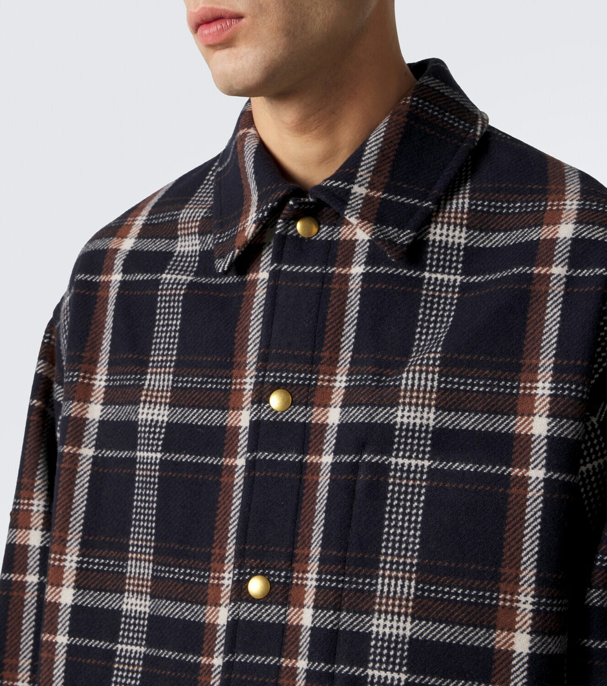 A.Presse Checked wool and cashmere overshirt