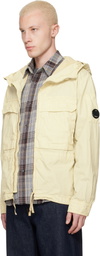 C.P. Company Beige Micro-Reps Hooded Lens Overshirt