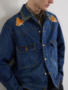Needles - Embroidered Denim Jacket - Blue