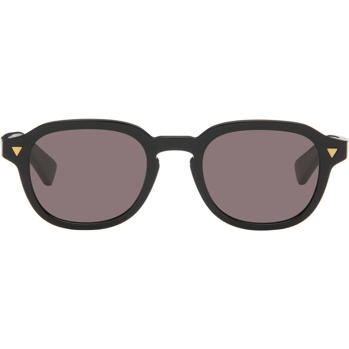 Photo: Bottega Veneta Black Soft Recycled Acetate Panthos Sunglasses