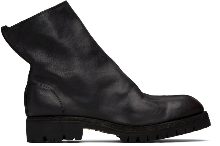 Photo: Guidi Black 796LVX Leather Side Zip Top-Ankle Boots