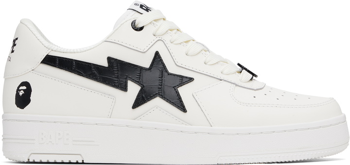 Photo: BAPE White & Black 'BAPE' STA Icon #1 Sneakers