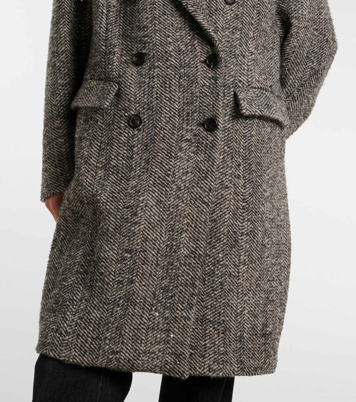 Brunello Cucinelli Herringbone wool-blend coat