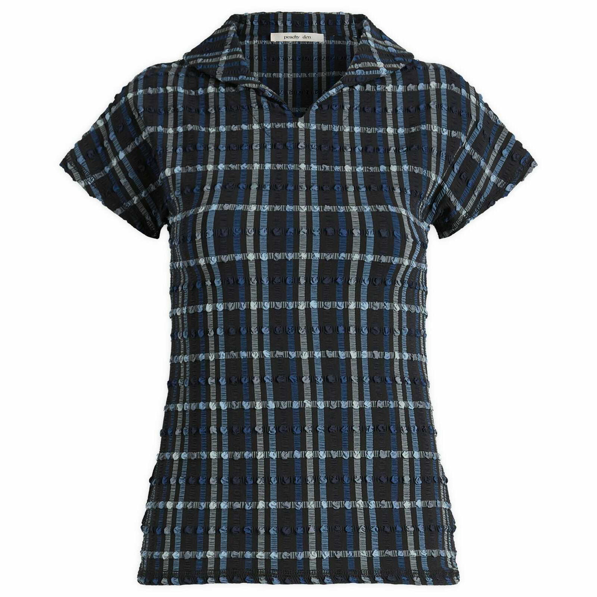 Peachy Den Women's Cindy Polo Top in Selvedge