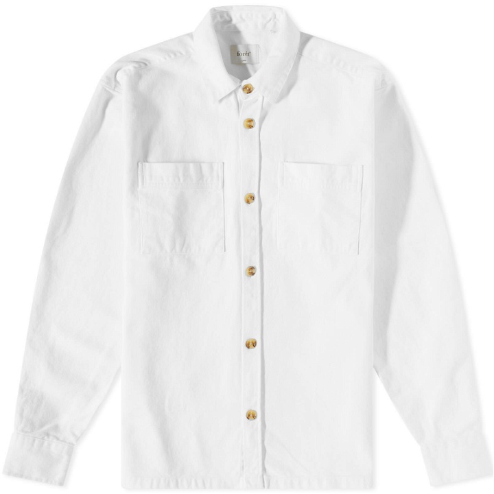 Photo: Foret Men's Mellow Twill Overshirt in White