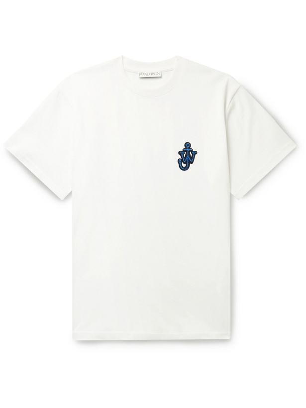 Photo: JW ANDERSON - Logo-Appliquéd Cotton-Jersey T-Shirt - White