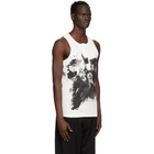 Yohji Yamamoto White This Man Print Henley Tank Top