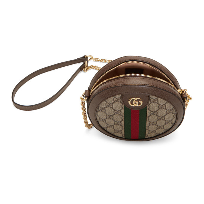 Gucci Beige GG Supreme Round Ophidia Shoulder Bag Gucci display picture 1
