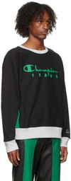 Denim Tears Black & Green Champion Edition Logo Sweatshirt
