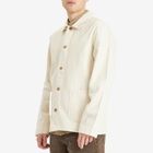 A.P.C. Men's Embroidered Kerlouan Work Jacket in Ecru