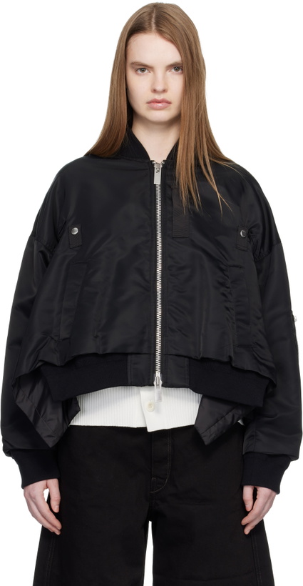 Photo: sacai Black Nylon Twill Bomber Jacket