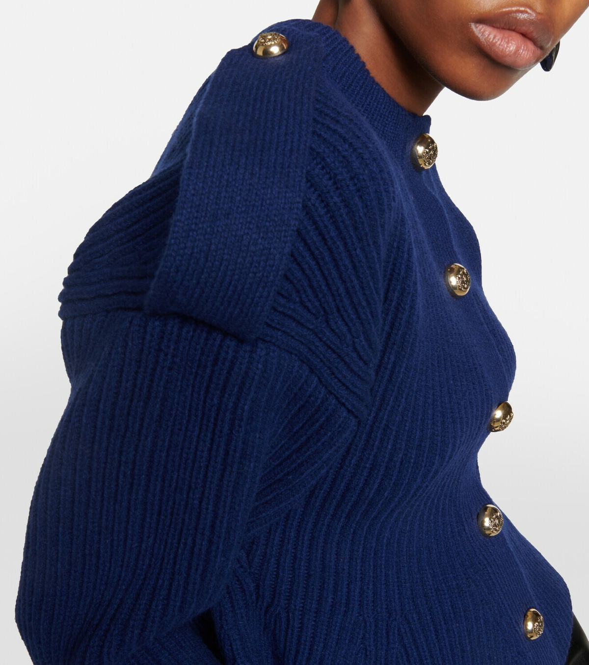 Alexander McQueen Peplum wool-blend cardigan Alexander McQueen