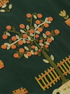 BODE - Paddock Bead-Embellished Silk-Crepe Shirt - Green