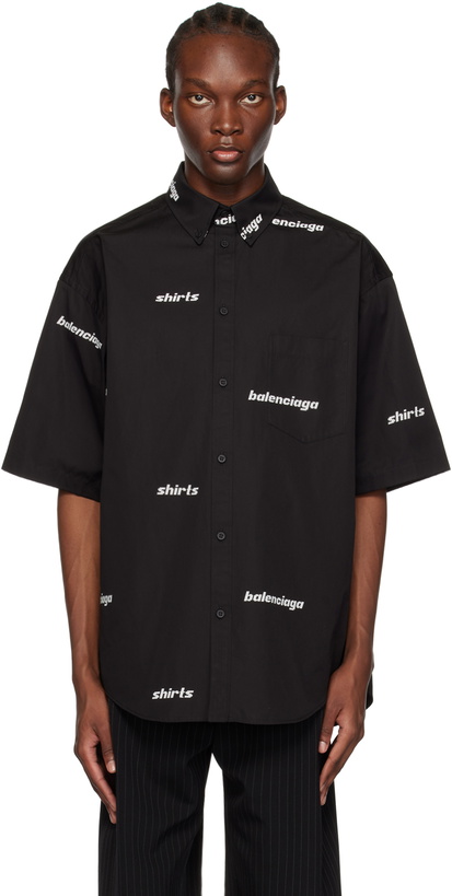 Photo: Balenciaga Black Printed Shirt