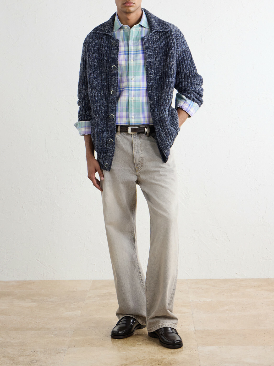 Altea - Virgin Wool Cardigan - Blue