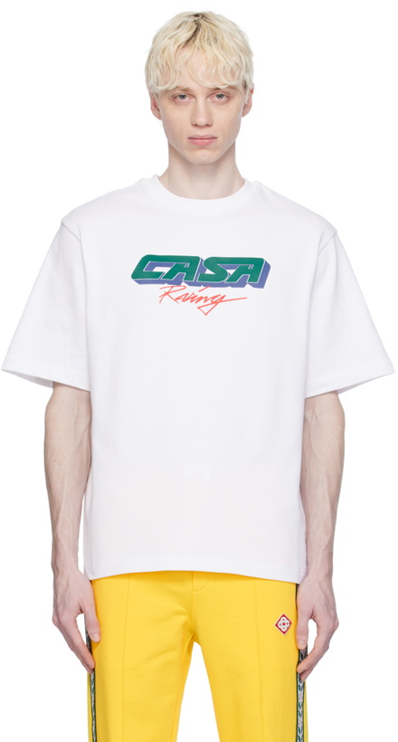 Photo: Casablanca White 'Casa Racing' 3D T-Shirt