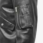 Saint Laurent Men's Classic Leather Bomber Jacket in Black