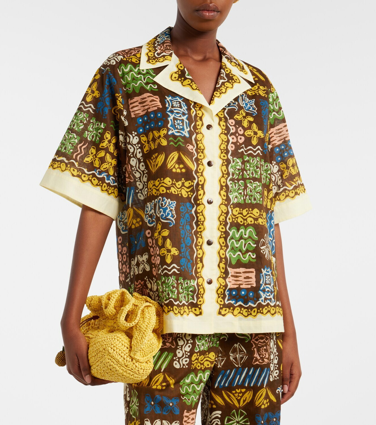Alémais Minnie printed cotton bowling shirt