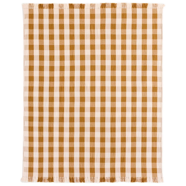 Photo: Pendleton Fringed Cotton Throw in Bock Plaid/Ochre 