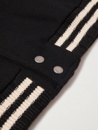 SAINT LAURENT - Teddy Logo-Appliquéd Wool-Blend Bomber Jacket - Black