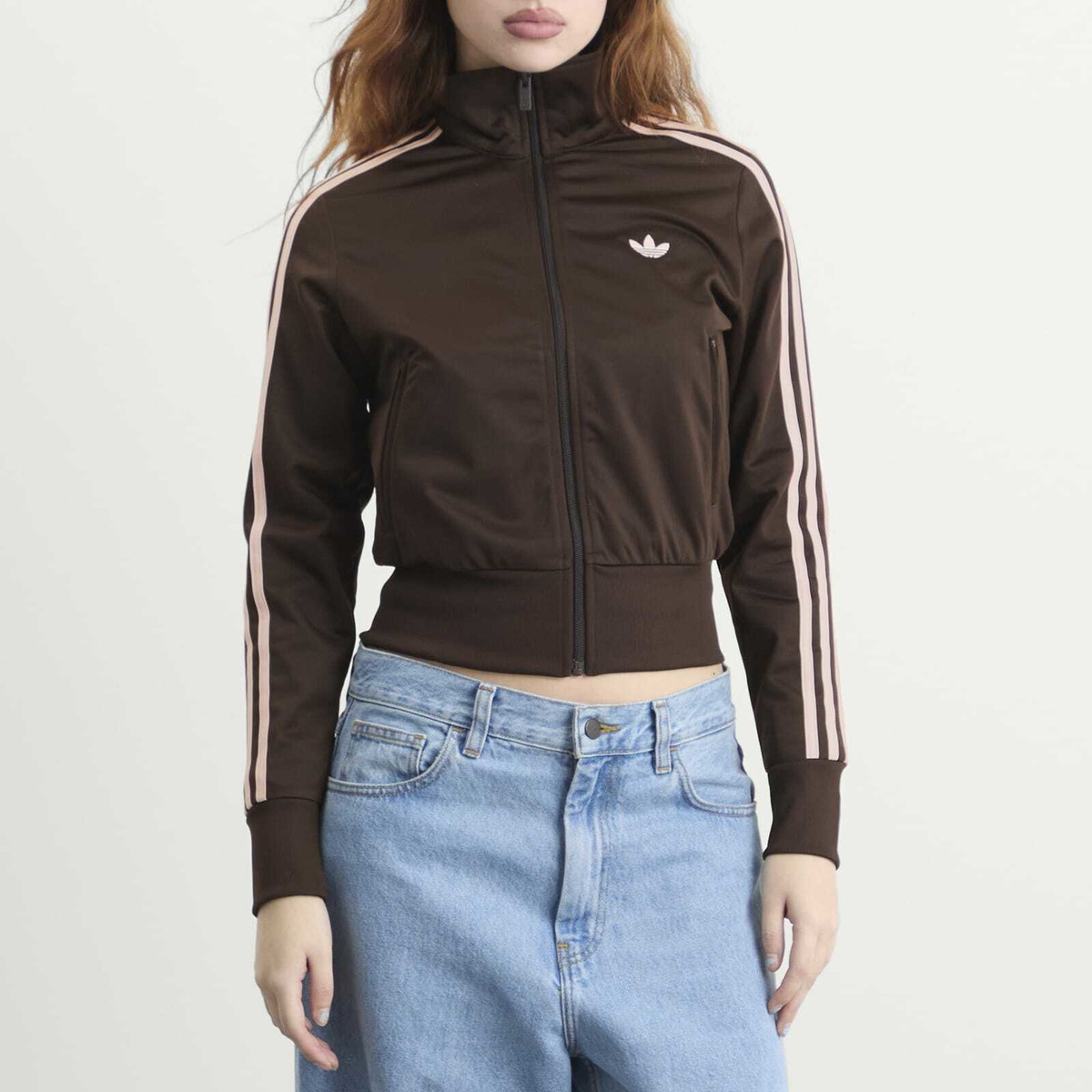 Adidas Women's Classic Firebird Track Top in Aurora Coffee/Sandy Pink