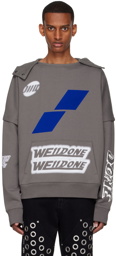 We11done Gray Cotton Hoodie