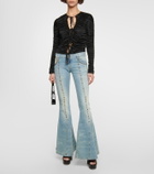Blumarine - Embellished low-rise flared jeans