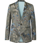 Etro - Grey Slim-Fit Jacquard Tuxedo Jacket - Green