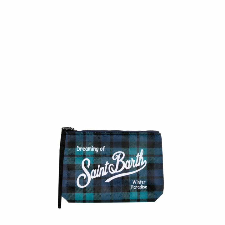 Photo: MC2 Saint Barth Aline Wooly Pochette With Green Tartan Print