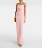 Solace London Afra crêpe and satin bustier gown