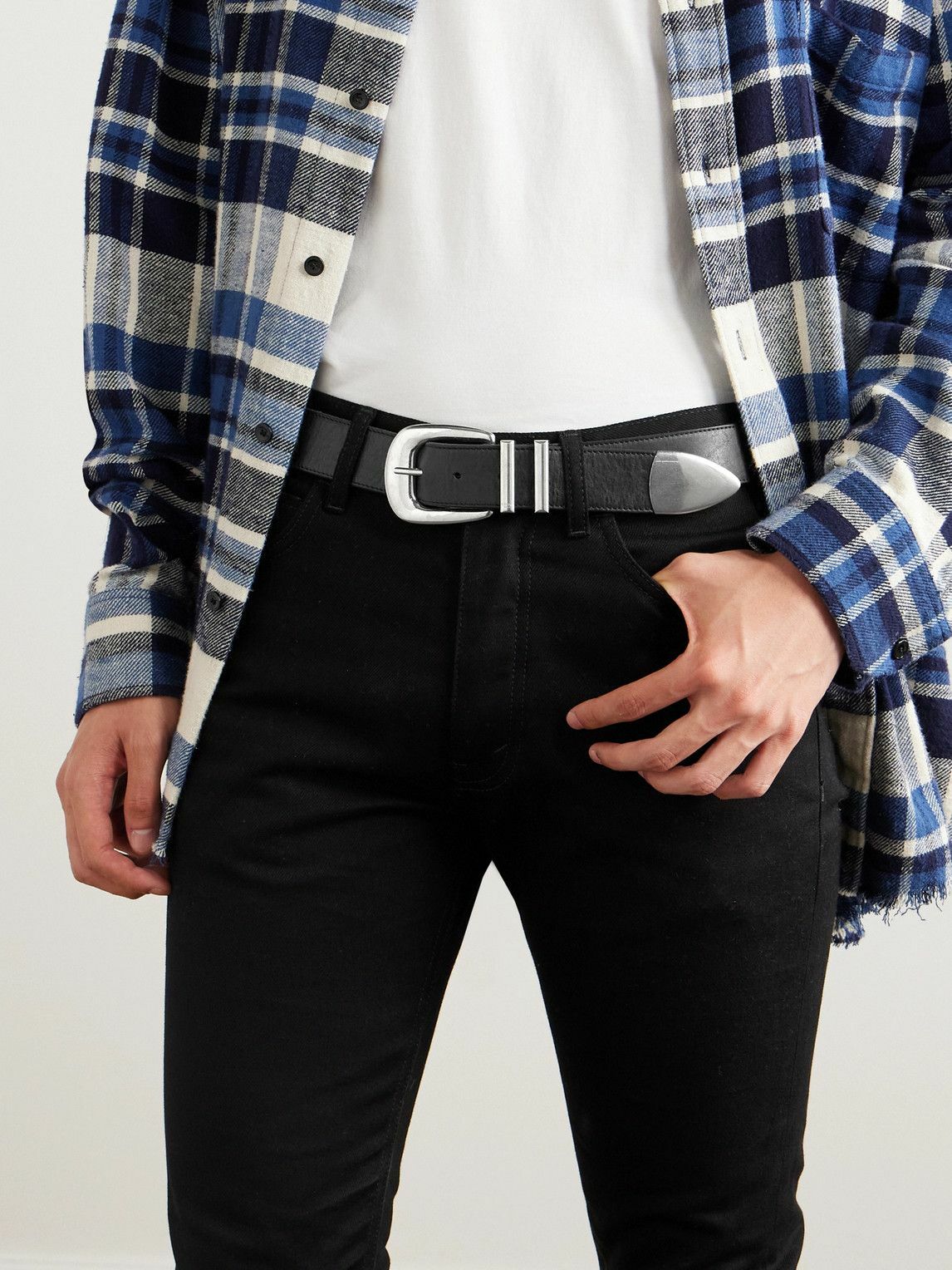 CELINE - 3.5cm Leather Belt - Black