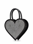 MACH & MACH - Heart Satin & Strass Top Handle Bag
