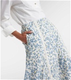 Velvet Kona floral cotton midi skirt