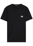 Dolce & Gabbana Core Logo-appliquéd Cotton T-shirt Black