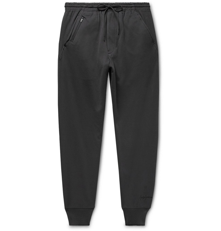 Photo: Y-3 - Tapered Cotton-Jersey Sweatpants - Men - Charcoal