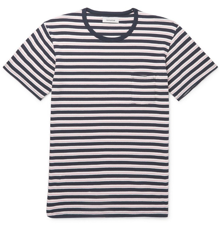 Photo: nonnative - Dweller Striped Cotton-Jersey T-Shirt - Navy