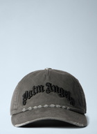 Palm Angels Curved Logo Distressed Cap