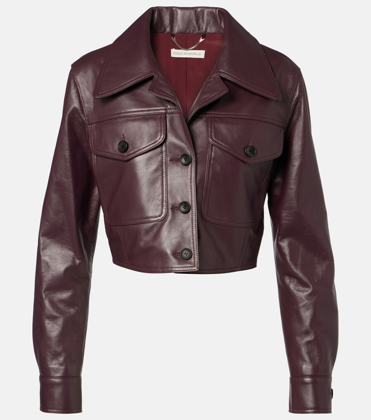 Emilia Wickstead Nics cropped leather jacket