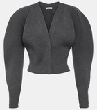 Alaïa Ribbed-knit wool-blend cardigan