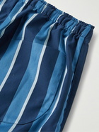 Derek Rose - Royal 220 Straight-Leg Striped Cotton-Satin Pyjama Trousers - Blue