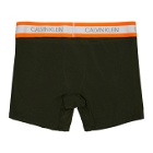 Calvin Klein Underwear Green and Orange Hazard Micro Low-Rise Boxer Briefs
