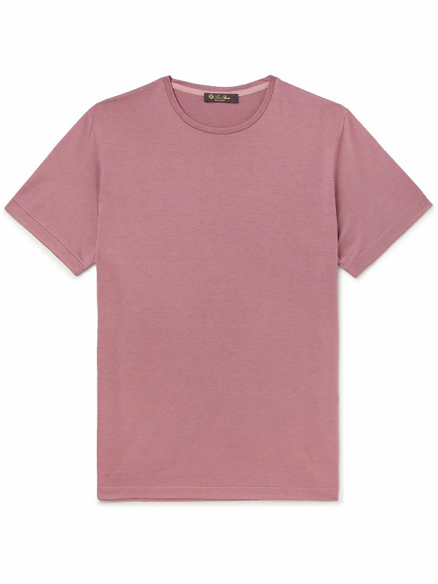 Photo: Loro Piana - Slim-Fit Silk and Cotton-Blend Jersey T-Shirt - Pink